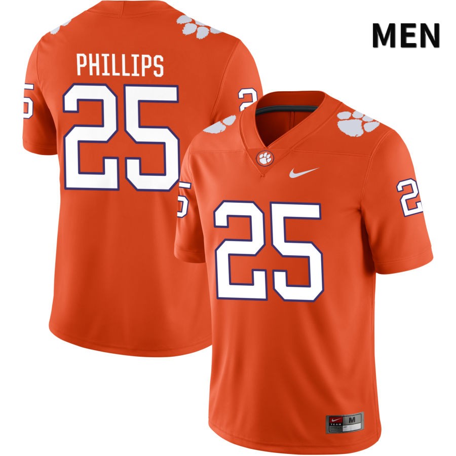 Men's Clemson Tigers Jalyn Phillips #25 College Orange NIL 2022 NCAA Authentic Jersey Top Deals LLB85N5Z